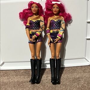 Fashion wwe Sasha Banks Dolls with Pink Hair and Black Boots